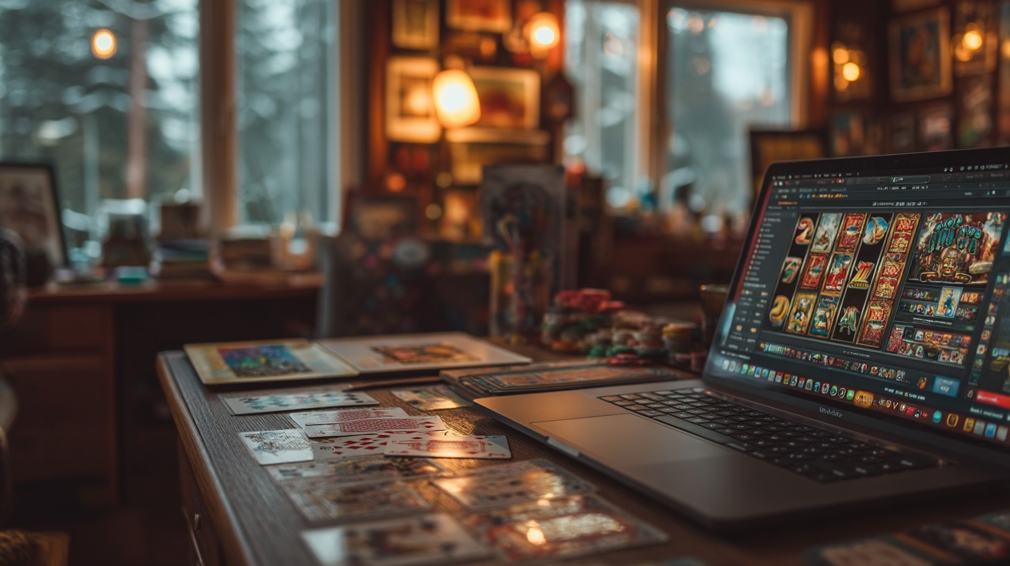 Slot game on laptop